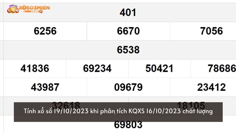 Tính xổ số 19/10/2023  khi phân tích KQXS 16/10/2023 chất lượng