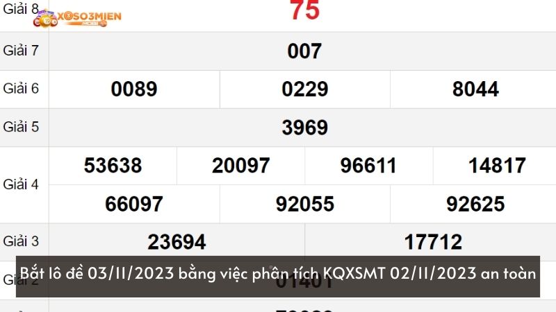 Bắt lô đề 03/11/2023 bằng việc phân tích KQXSMT 02/11/2023 an toàn